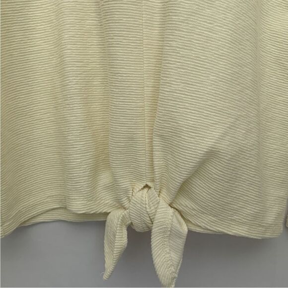 Madewell Texture and Thread Tie Front Ribbed Top Cream Size XS K4775 - Picture 4 of 9